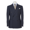 Ring Jacket Double Breasted Suit 296EH-S178 in Navy 4-Ply Plain Weave Wool