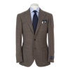 Ring Jacket Sport Jacket 300F in Brown Glen Check Wool-Silk-Linen