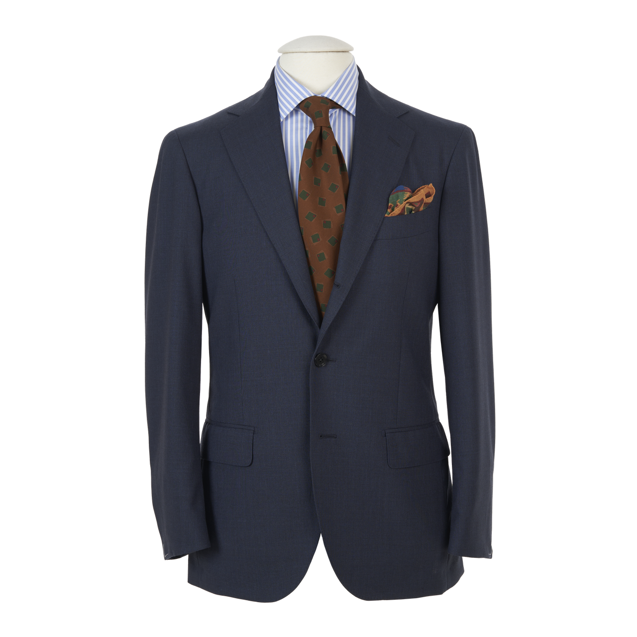 Ring Jacket Suit 301A-S186 in Blue Plain Weave Wool