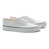 Asahi Deck Shoes in White Canvas with White Deck Sole