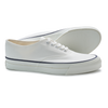 Asahi Deck Shoes in White Canvas with White Deck Sole