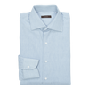 P. Johnson Shirt in Pale Washed Indigo Cotton Denim with Spread Collar