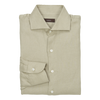 P. Johnson Shirt in Taupe Linen Twill with Cutaway Collar